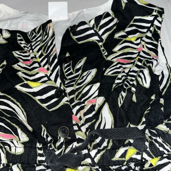 Girls Zebra Leaf Poplin Fit And Flare Dress - Size 3T - Picture 4 of 5